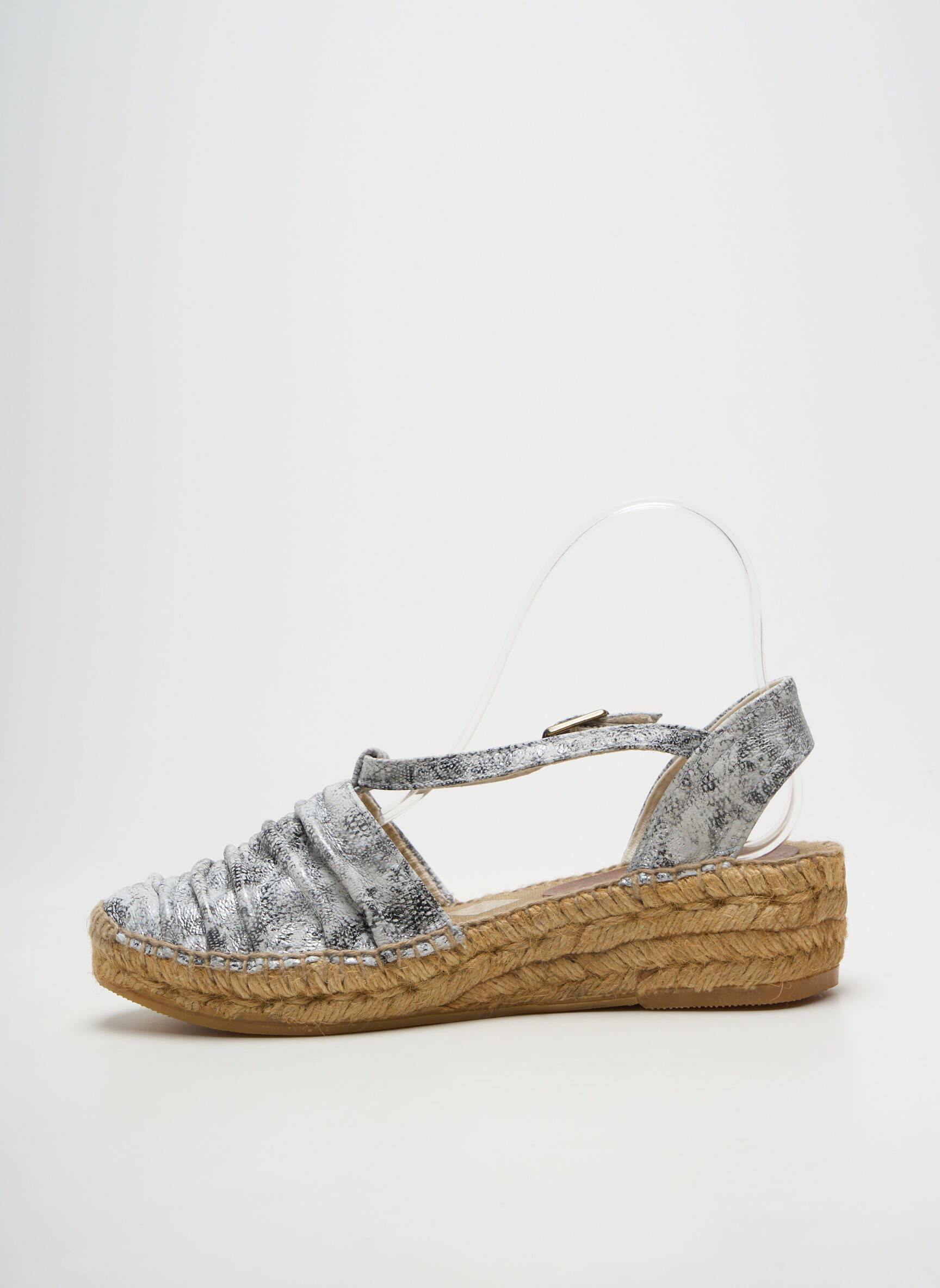 Espadrilės satino audinys kulnas nuo 4 iki 6 cm sidabrinė MONTANE moteris
