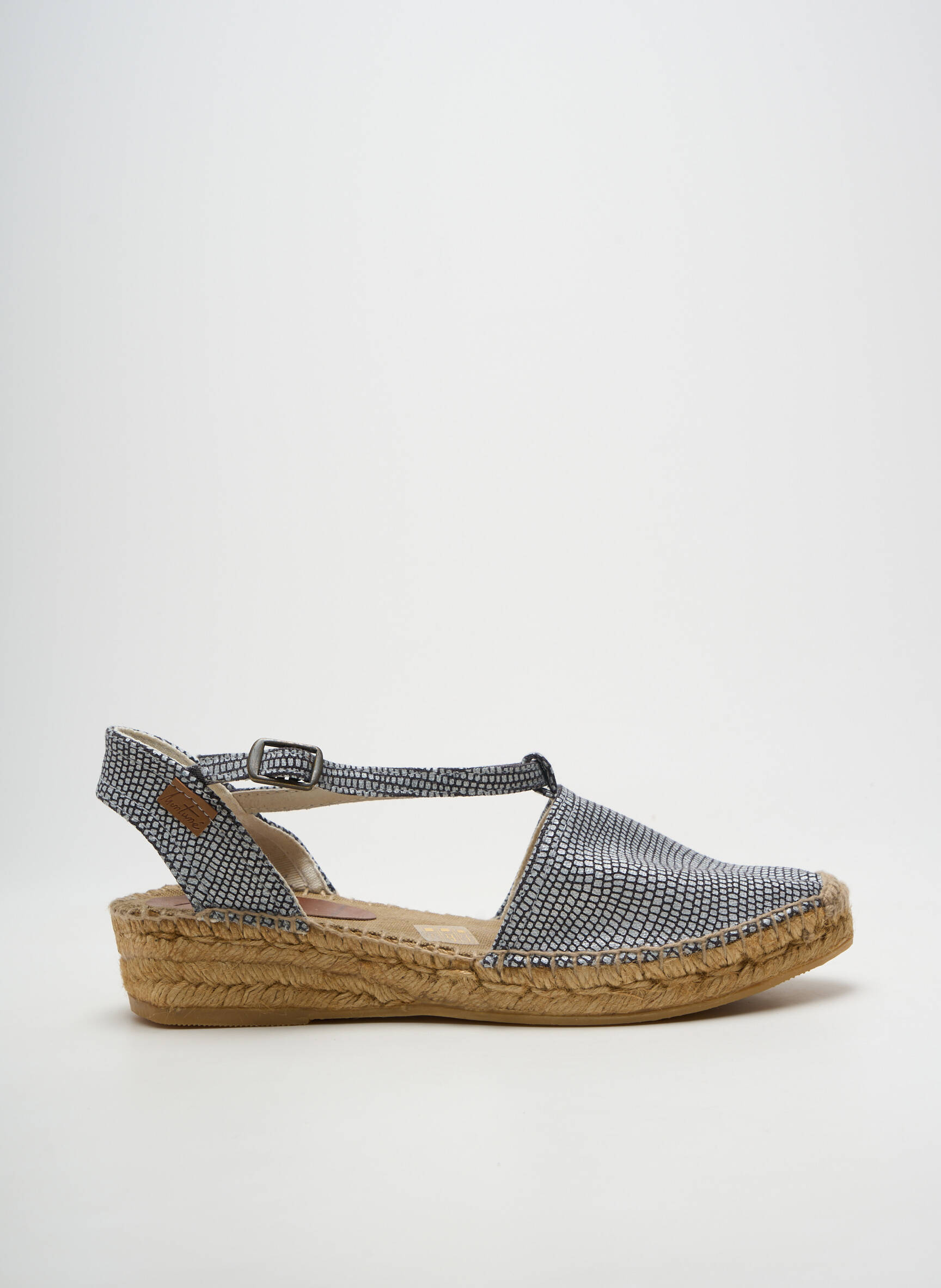 Espadrilės satino audinys kulnas nuo 4 iki 6 cm sidabrinė MONTANE moteris