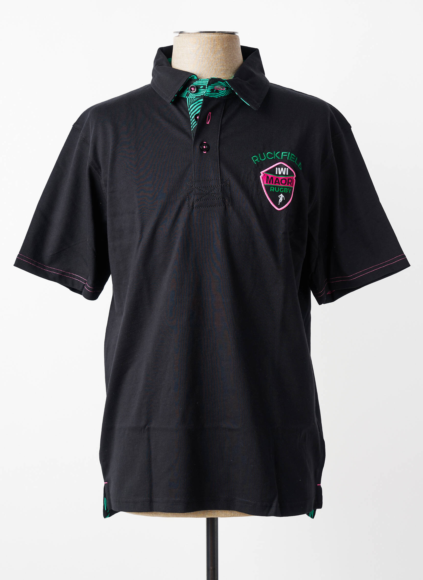 Polo jersey audinys trumpas rankovės juodas RUCKFIELD vyras