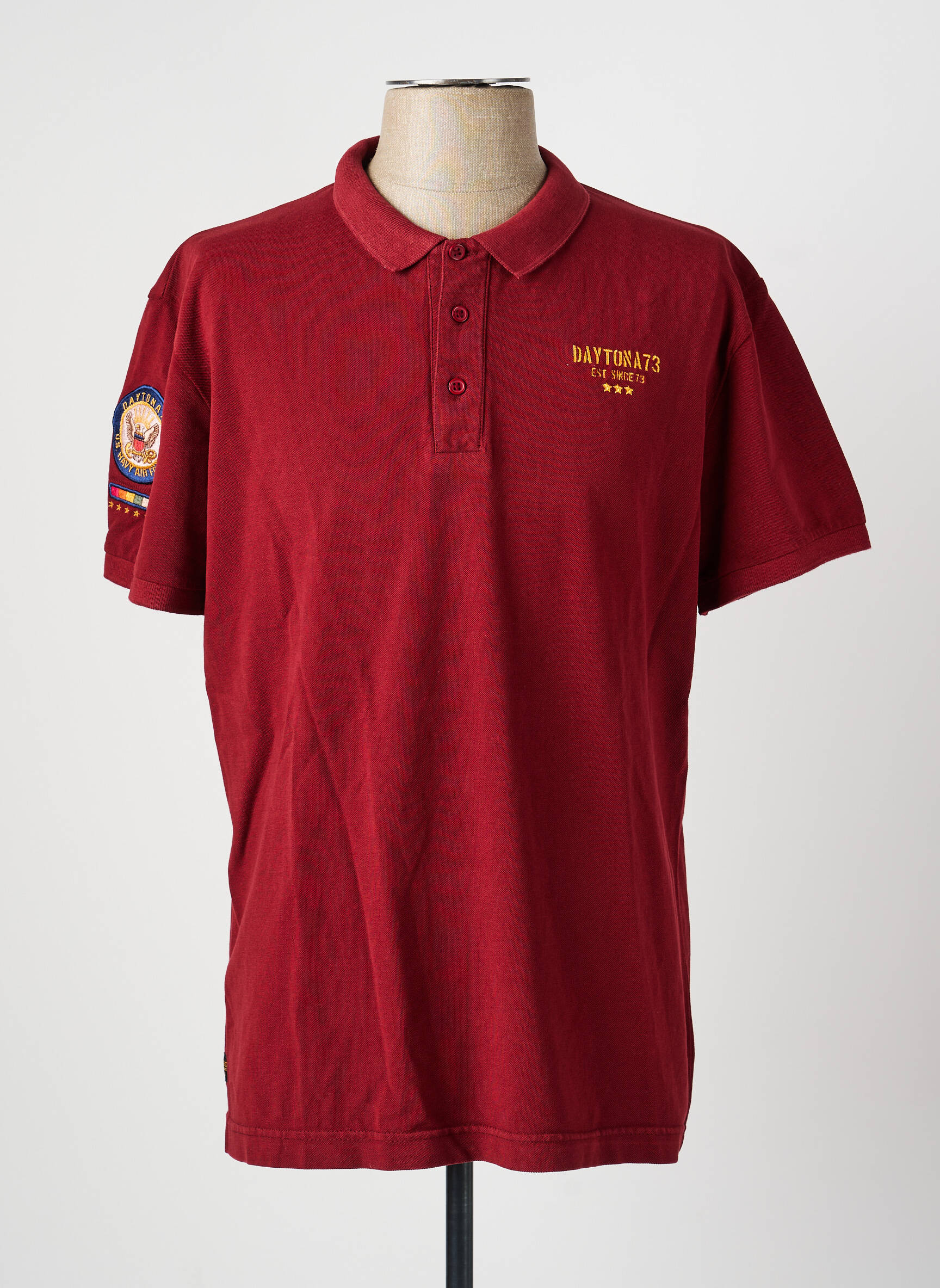 Polo tiesi kirpimas trumpas rankovės raudona DAYTONA vyras