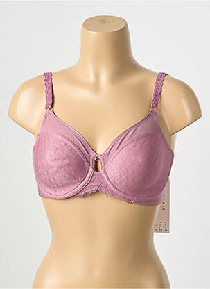 Liemenėlė lengva ir skaidri pilnas palaikantis liemenėlės viršus violetinis FLORALE BY TRIUMPH moteris
