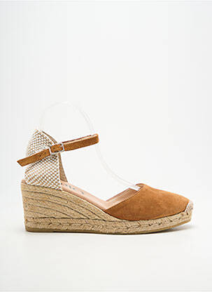 Espadrilės apvalus mygtukas kulnas nuo 7 iki 9 cm rudas GAIMO moteris