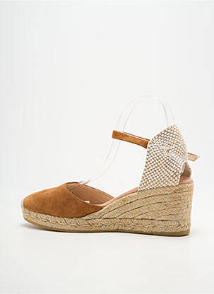 Espadrilės apvalus mygtukas kulnas nuo 7 iki 9 cm rudas GAIMO moteris