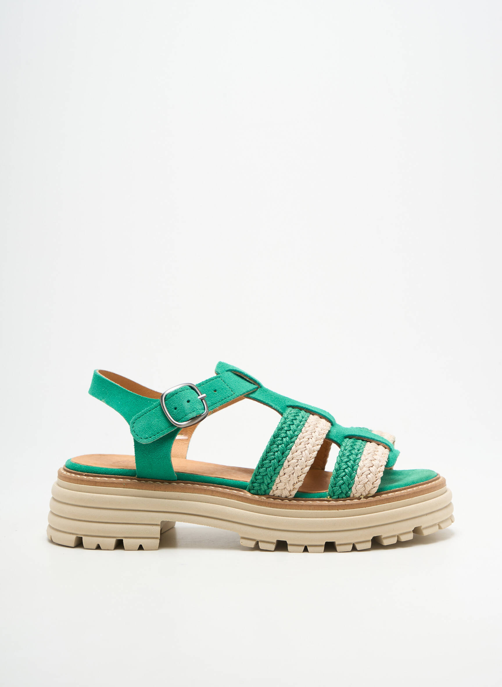 Sandalai/nu pėdos amortizuojančios pado tipas kulnas nuo 4 iki 6 cm žalias MINKA DESIGN moteris