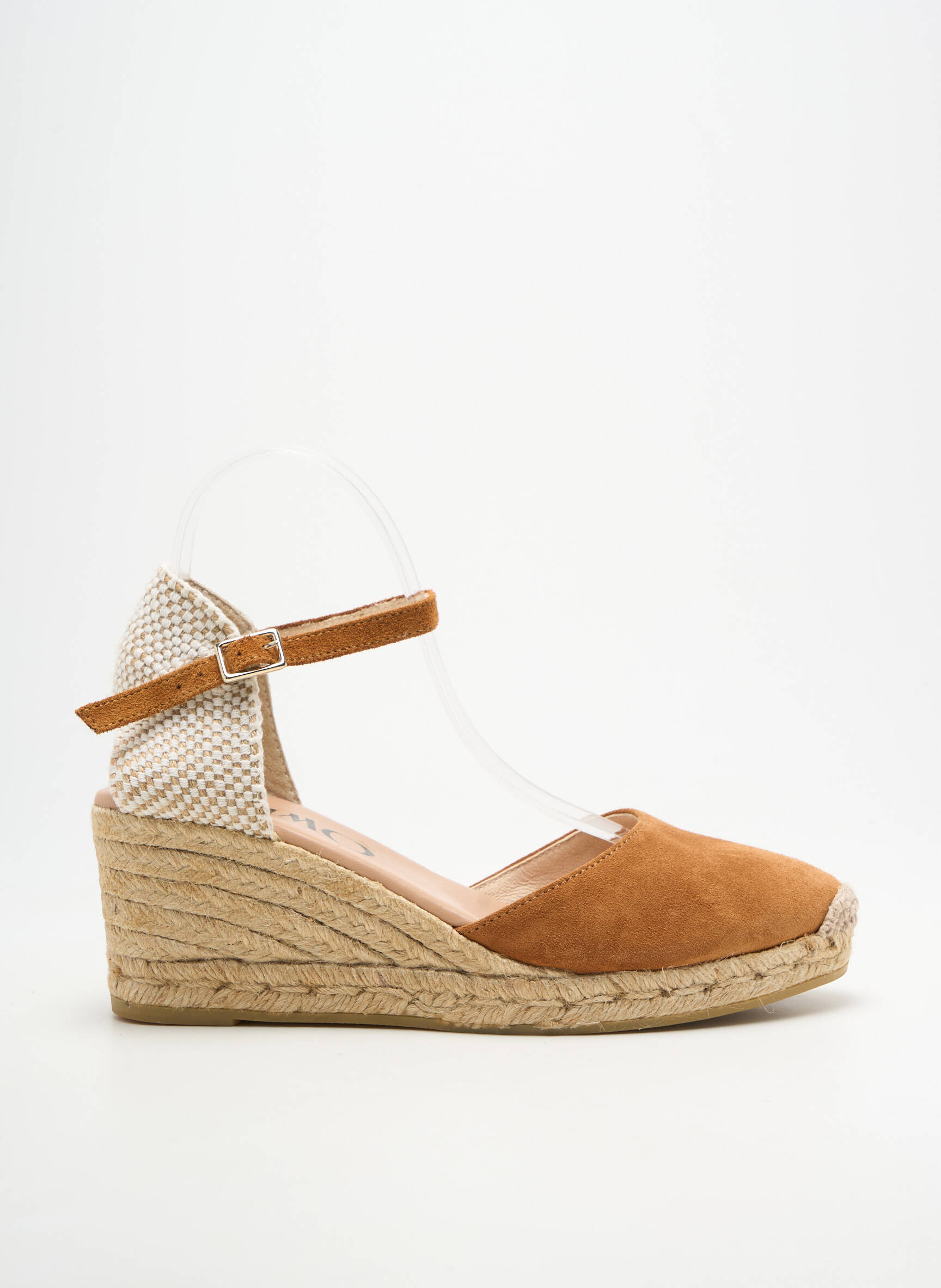 Espadrilės apvalus mygtukas kulnas nuo 7 iki 9 cm rudas GAIMO moteris