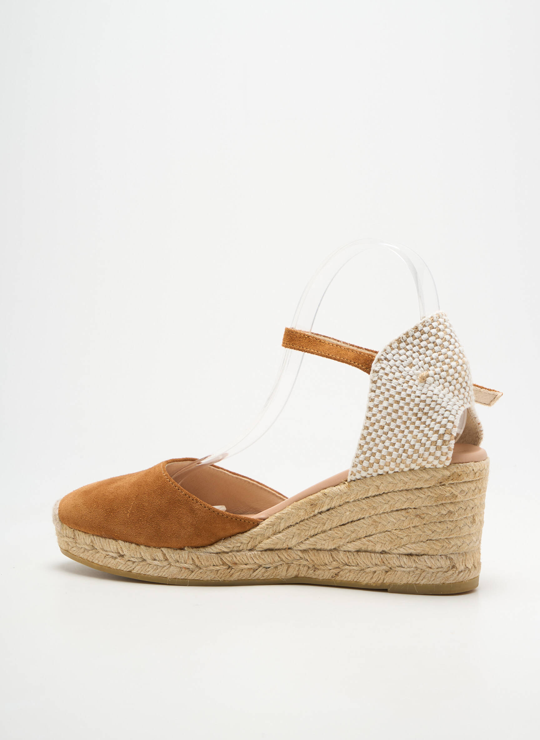 Espadrilės apvalus mygtukas kulnas nuo 7 iki 9 cm rudas GAIMO moteris