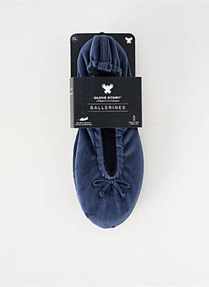 Bateliai/pantofliai odinė išorinė padas plokščias kulnas iki 3 cm mėlyna GLOVE STORY moteris