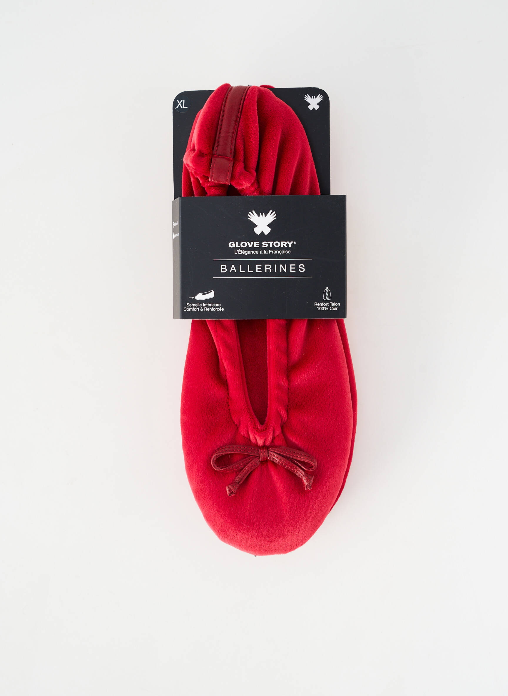 Bateliai/pantofliai odinė išorinė padas plokščias kulnas iki 3 cm raudona GLOVE STORY moteris