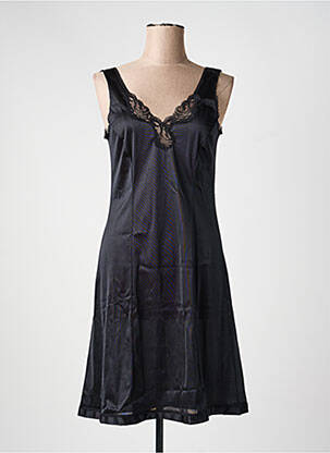 Naktinė suknelė/combinette satino efektas juodas LINGERIE ELIZABETH moteris