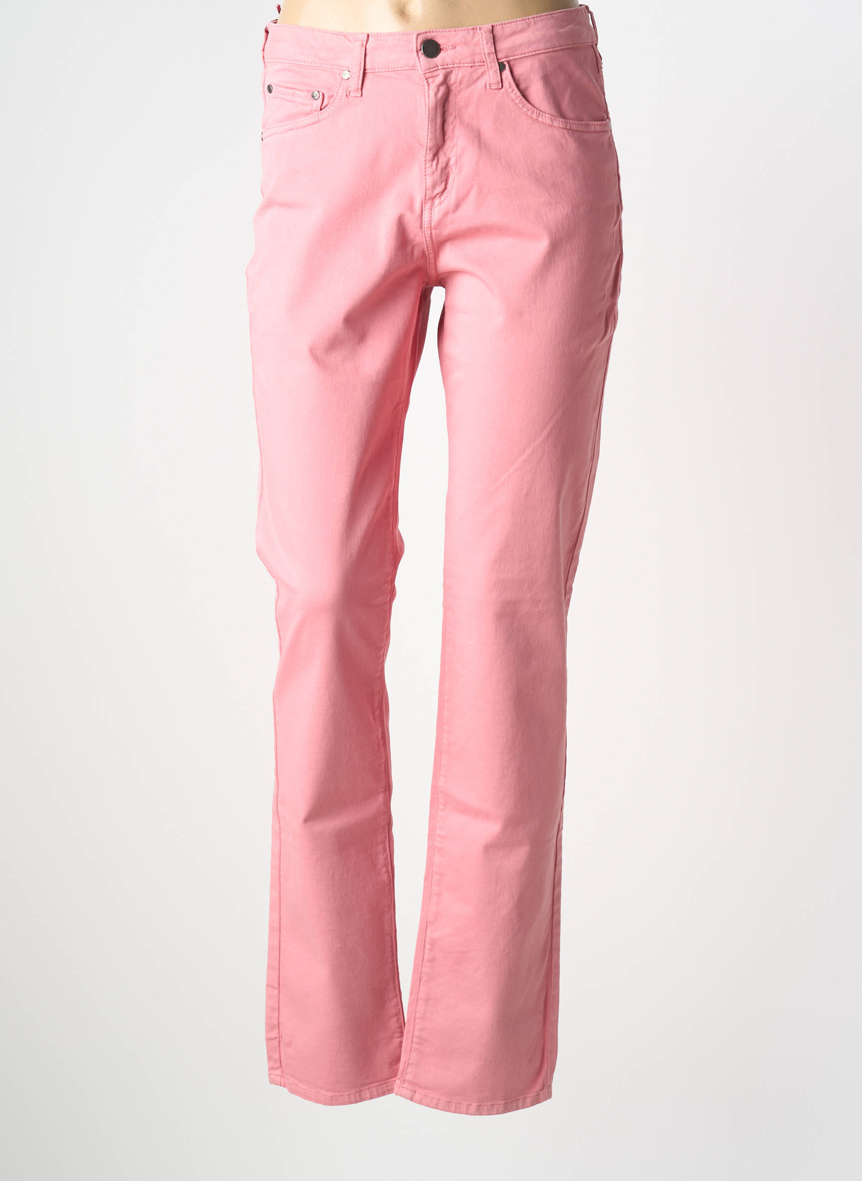 Lieknos kelnės popelinos audinys, kuris pasižymi lygiu ir tankiu paviršiumi. normala dydis rožinė KANOPE moteris