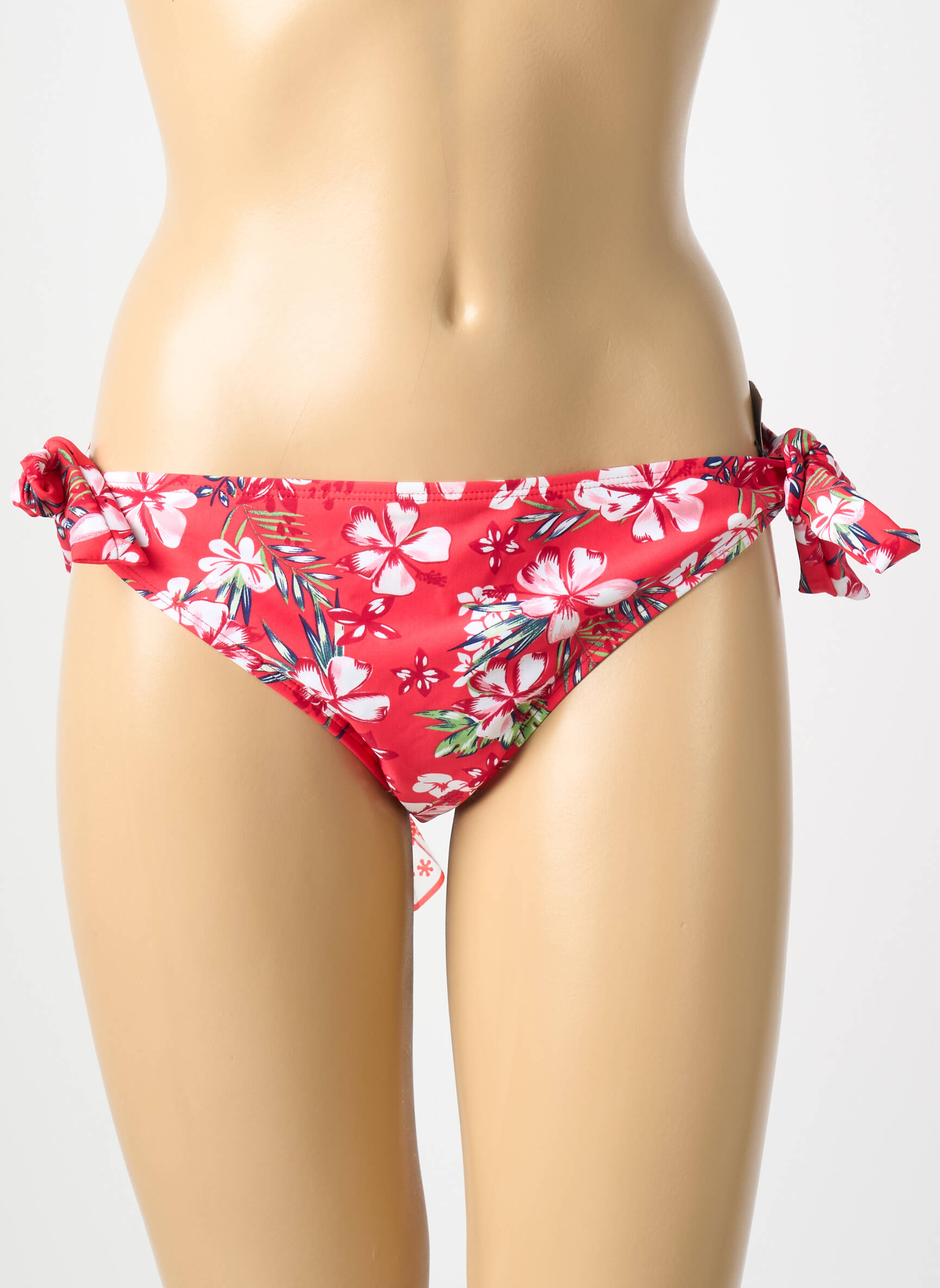 Maudymosi kelnaitės gėlių raštas bikini raudona SASSA moteris