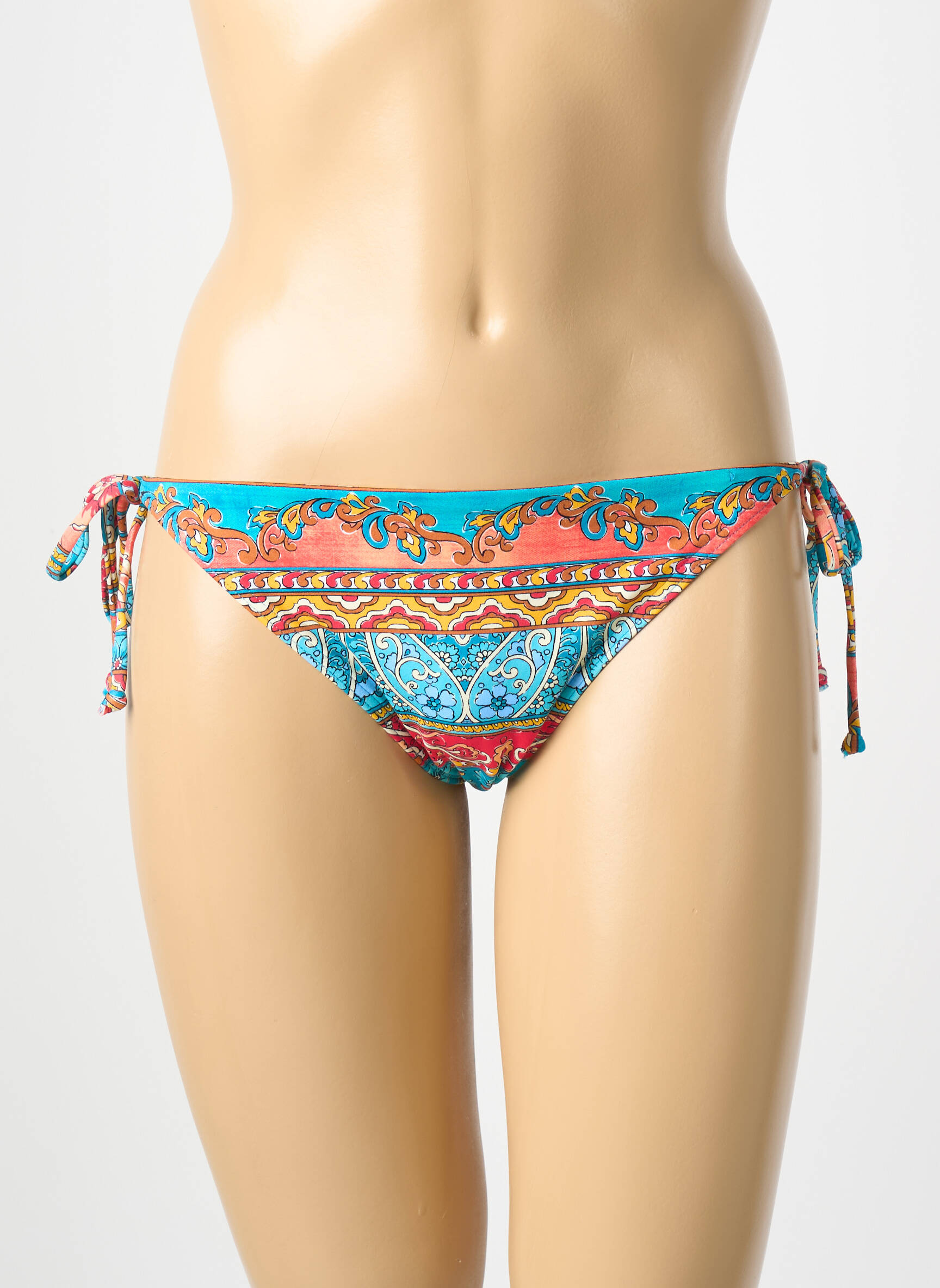 Maudymosi kelnaitės gėlių raštas bikini mėlyna OLYMPIA moteris