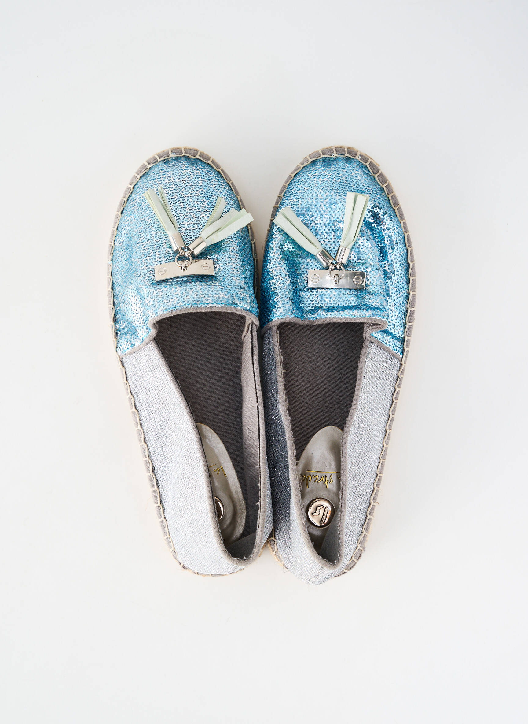 Espadrilės satino audinys plokščias kulnas iki 3 cm mėlyna LA STRADA moteris