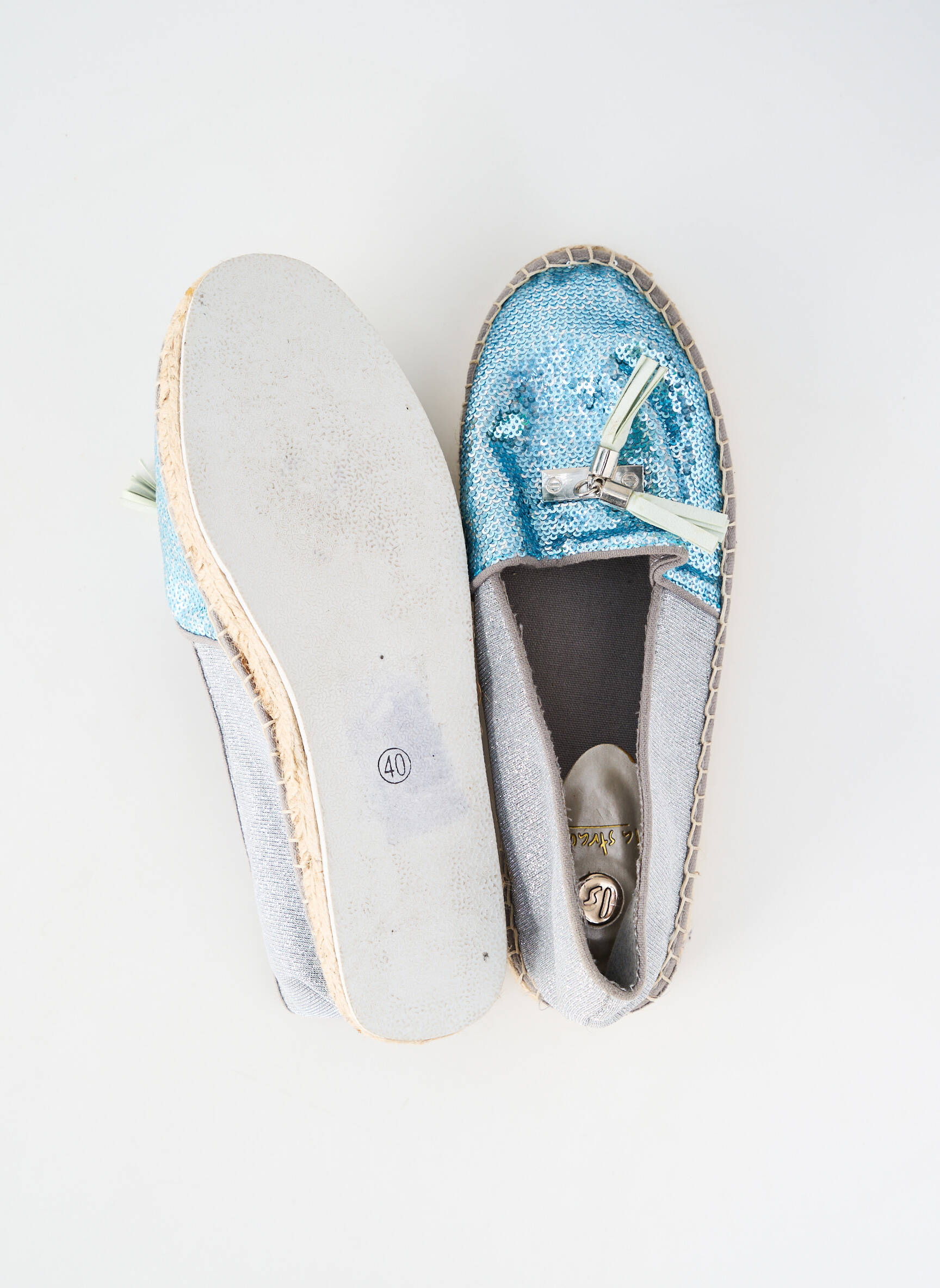 Espadrilės satino audinys plokščias kulnas iki 3 cm mėlyna LA STRADA moteris