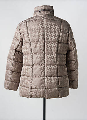 Pūkinė striukė kišenės su gobtuvu rudas BARBARA LEBEK moteris
