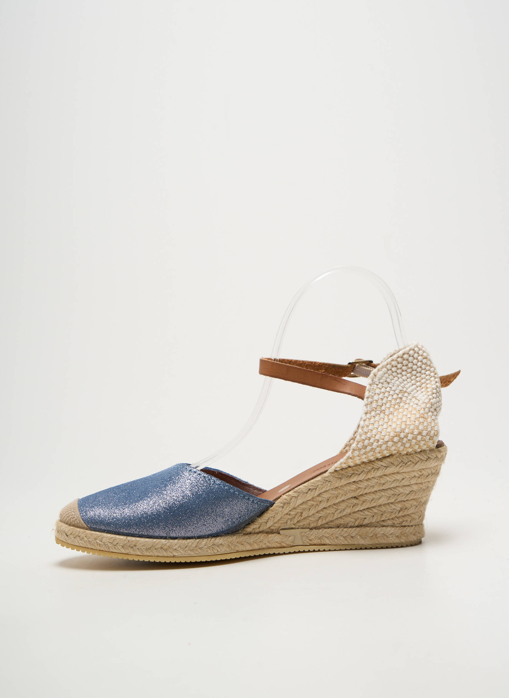 Espadrilės satino audinys kulnas nuo 4 iki 6 cm mėlyna BELLA STORIA moteris