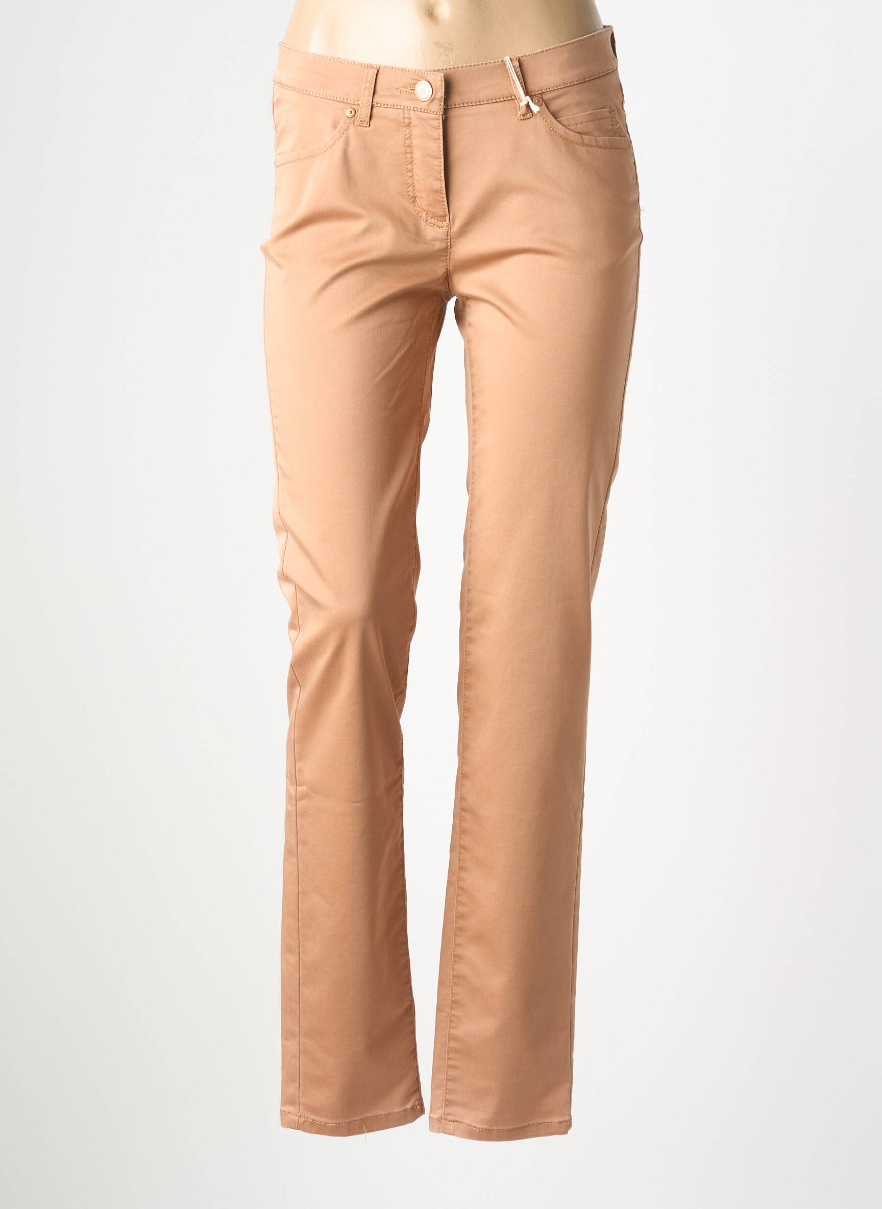 Lieknos kelnės popelinos audinys, kuris pasižymi lygiu ir tankiu paviršiumi. normala dydis rudas TONI moteris