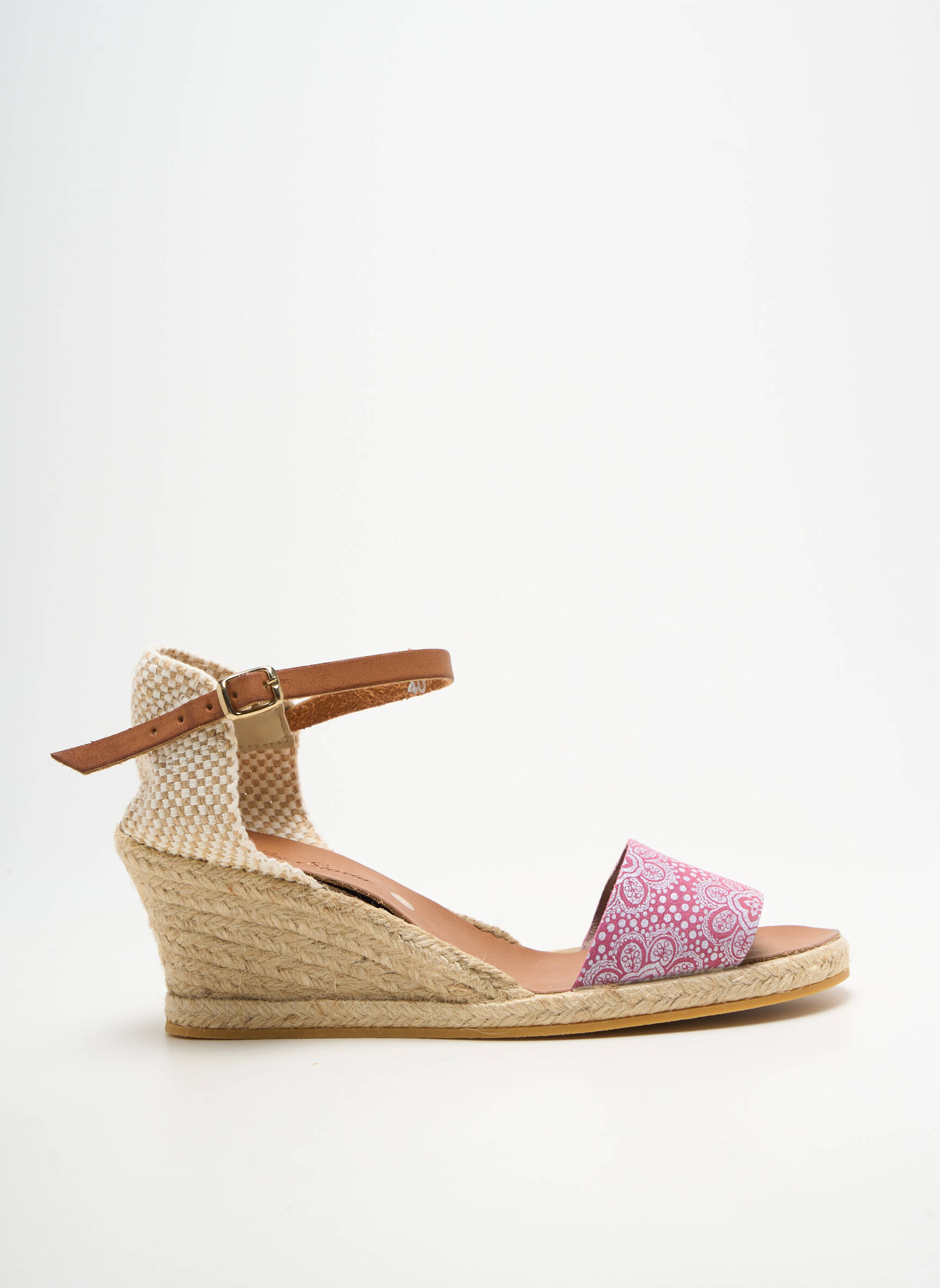 Espadrilės satino audinys kulnas nuo 7 iki 9 cm rožinė BELLA STORIA moteris