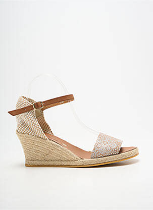 Espadrilės satino audinys kulnas nuo 7 iki 9 cm bežinis BELLA STORIA moteris