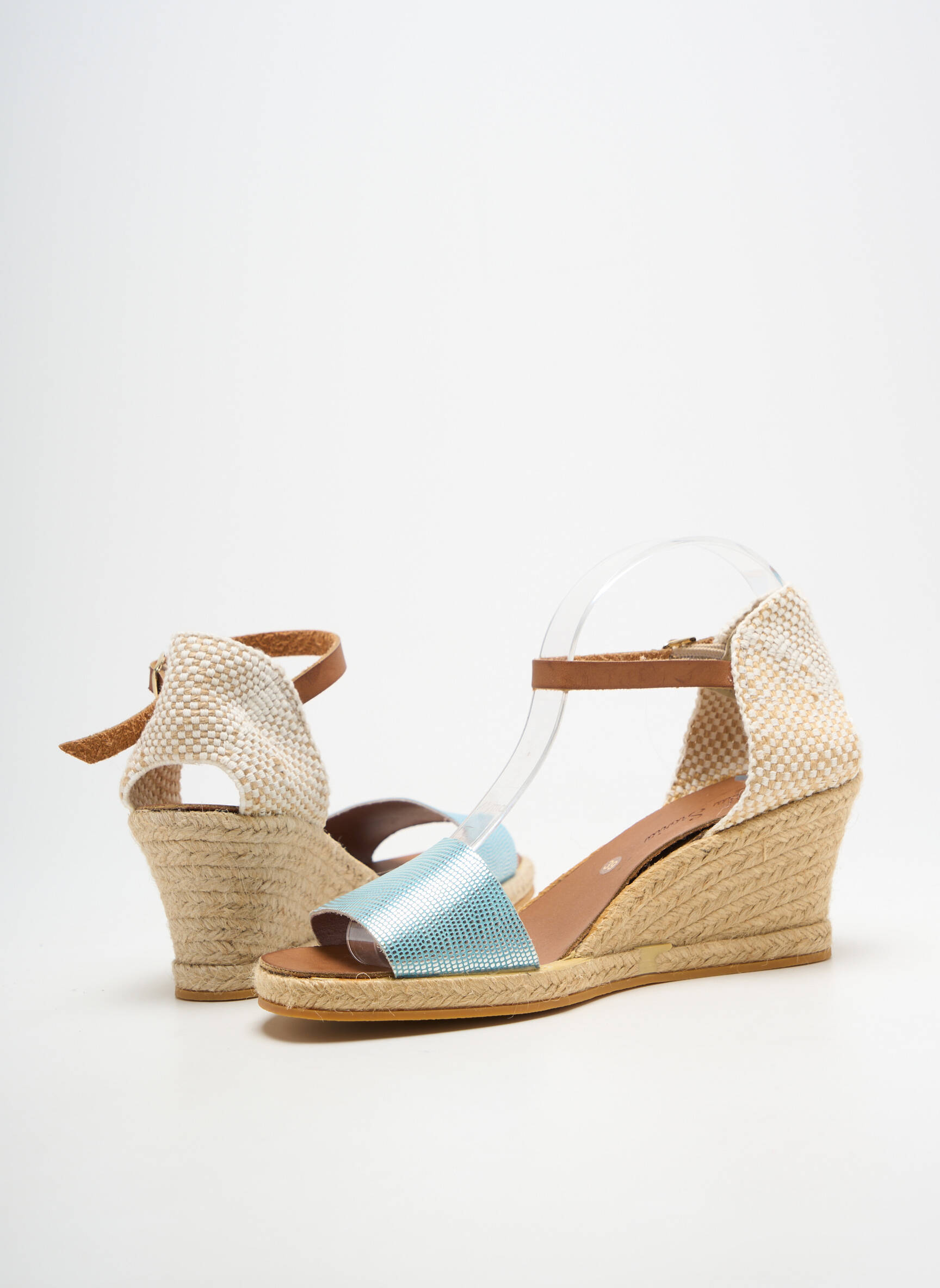 Espadrilės satino audinys kulnas nuo 4 iki 6 cm mėlyna BELLA STORIA moteris