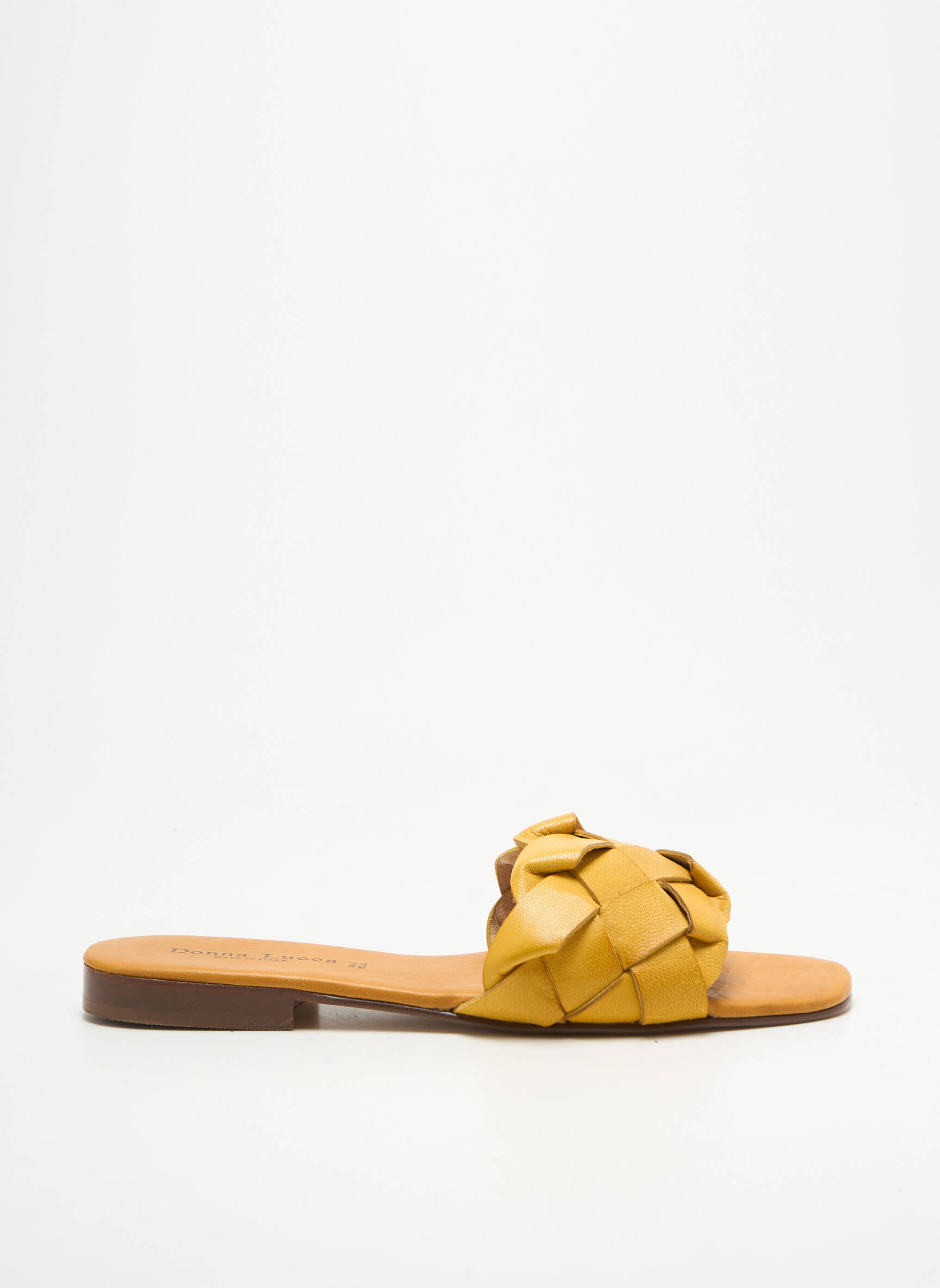 Mule/sabotai odinė išorinė padas plokščias kulnas iki 3 cm geltona DONNA LUCCA moteris