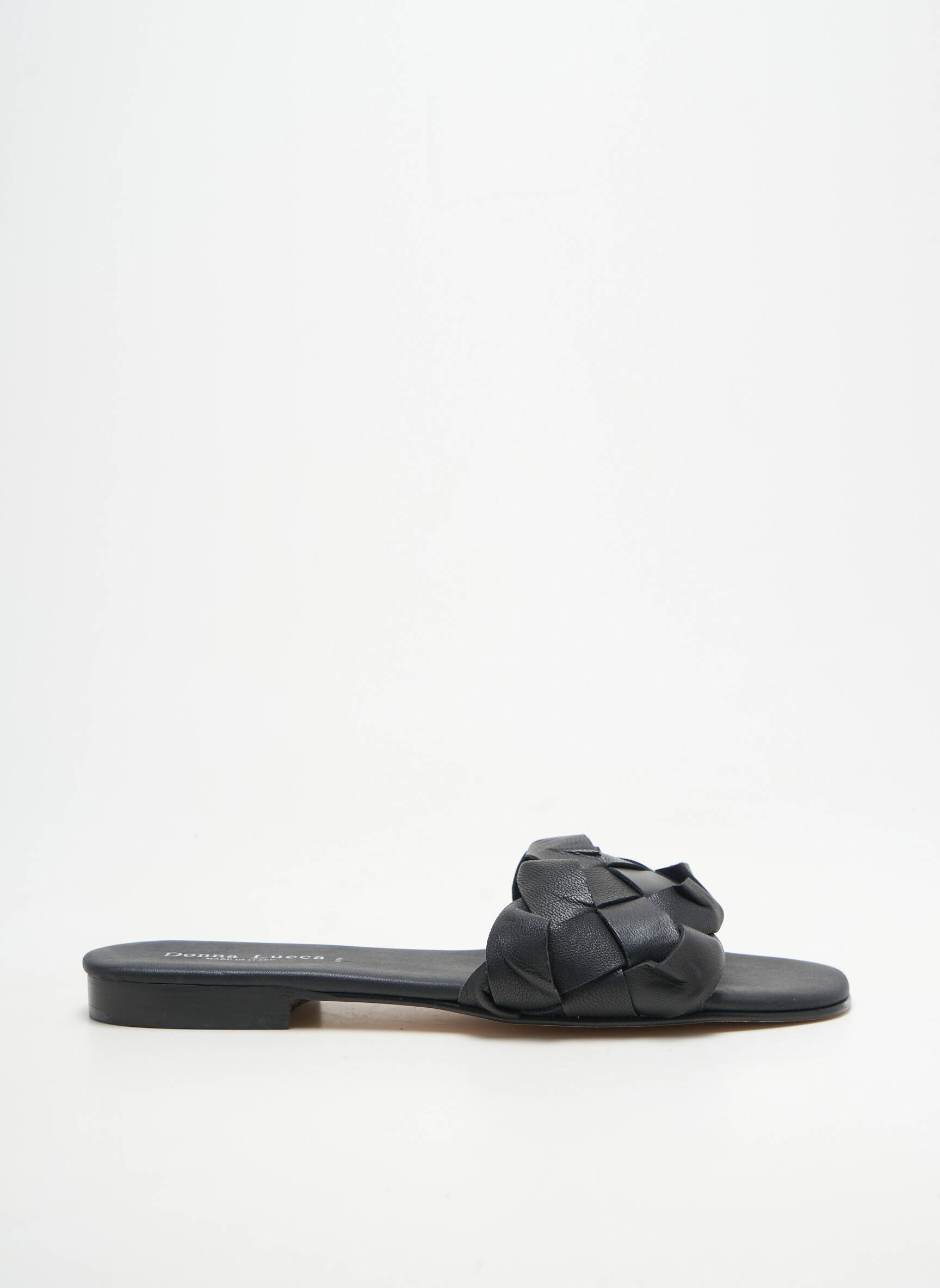 Mule/sabotai odinė išorinė padas plokščias kulnas iki 3 cm juodas DONNA LUCCA moteris