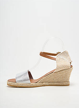 Espadrilės užsegimas su kaklo detalėmis kulnas nuo 4 iki 6 cm sidabrinė THIERRY 21 moteris