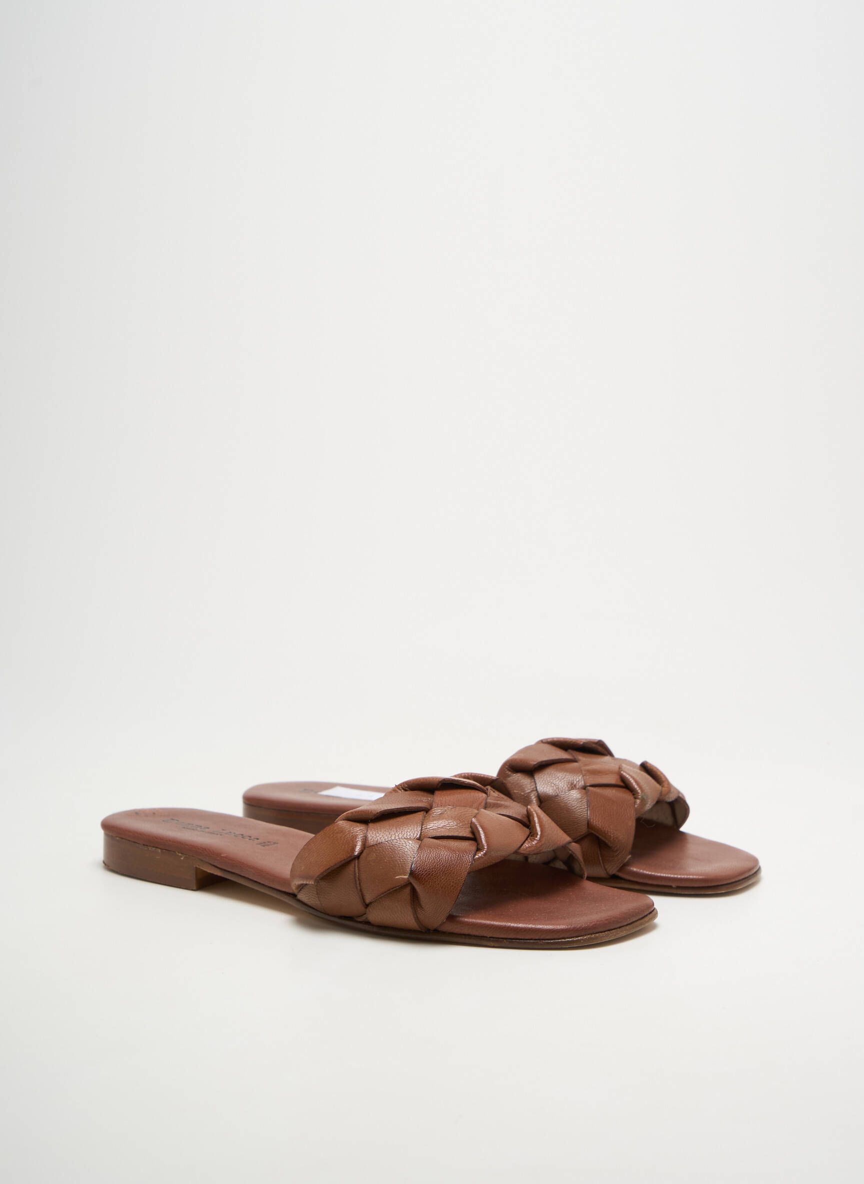 Mule/sabotai odinė išorinė padas plokščias kulnas iki 3 cm rudas DONNA LUCCA moteris