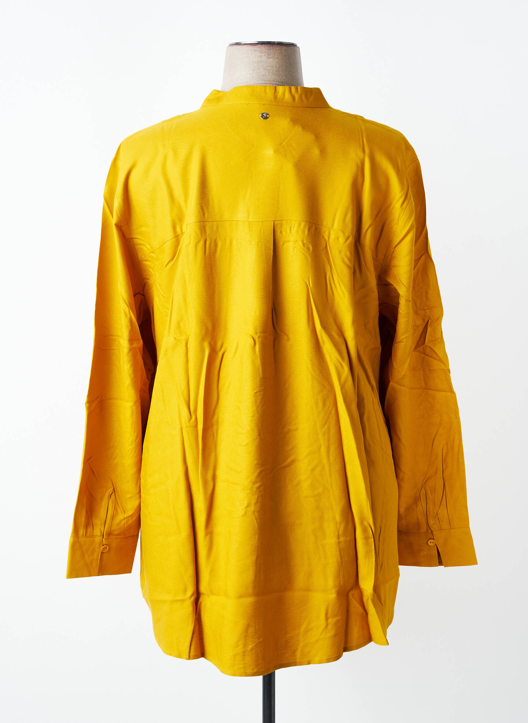 Ilgų rankovių tunika priekinė mygtukų uždarymo sistema geltona SHEEGO moteris