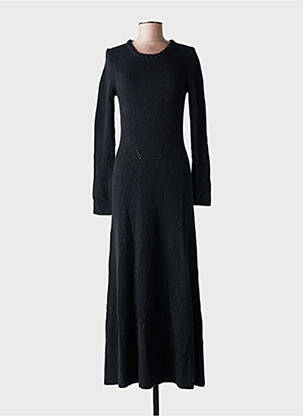 Megztinė suknelė centrinė iškirptė ilgos rankovės juodas BA&SH moteris