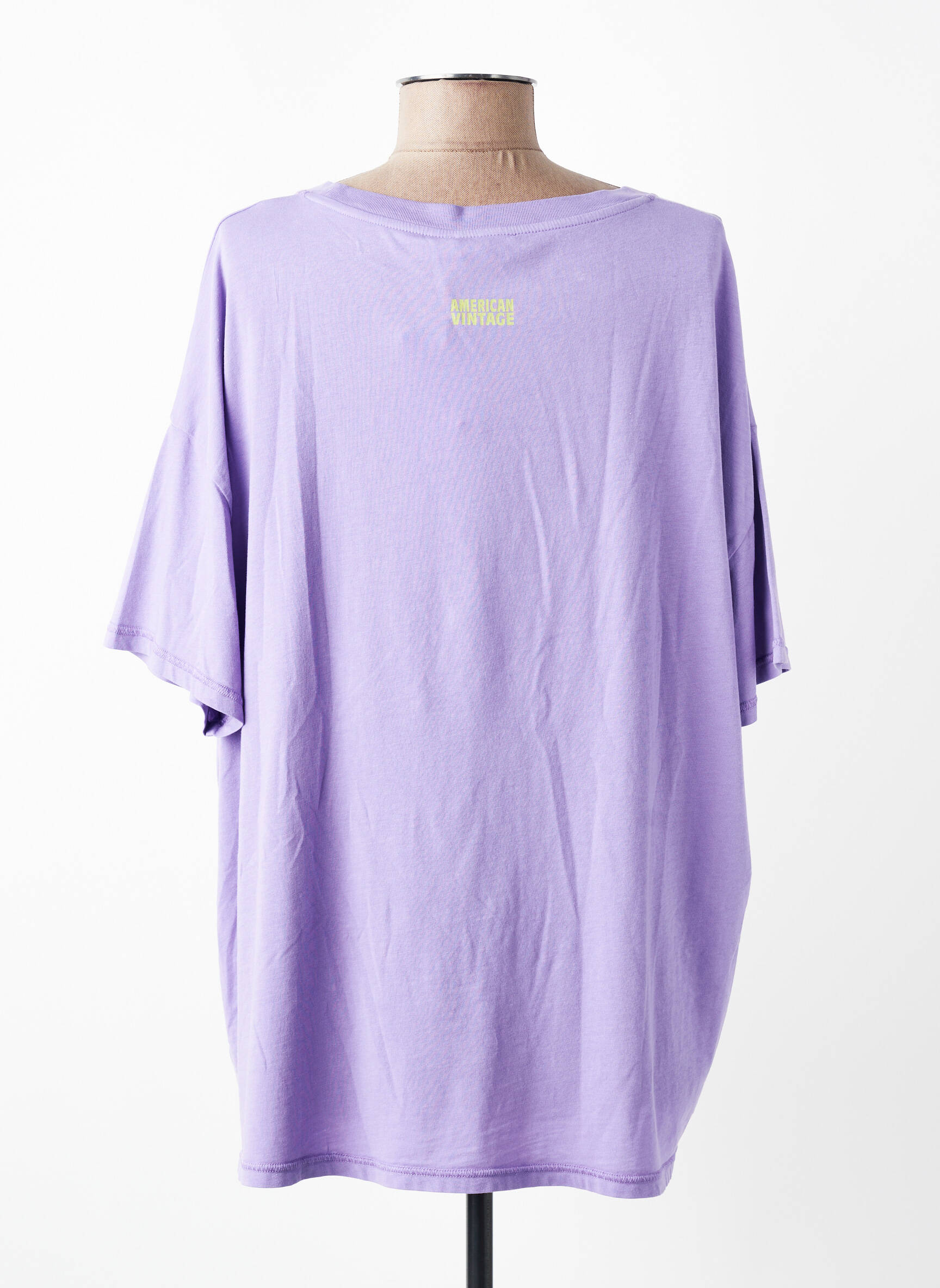 T-marškinys tiesi kirpimas trumpas rankovės violetinis AMERICAN VINTAGE moteris