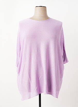 Megztinis tiesi kirpimas be rankų violetinis D&Z FASHION moteris