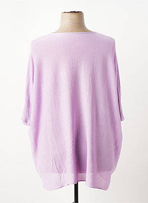 Megztinis tiesi kirpimas be rankų violetinis D&Z FASHION moteris