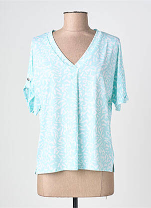 Viršūnė tamprumas trumpas rankovės mėlyna MARBLE moteris
