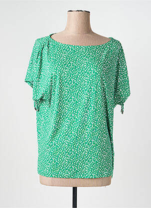 T-marškinys tiesi kirpimas trumpas rankovės žalias MARBLE moteris