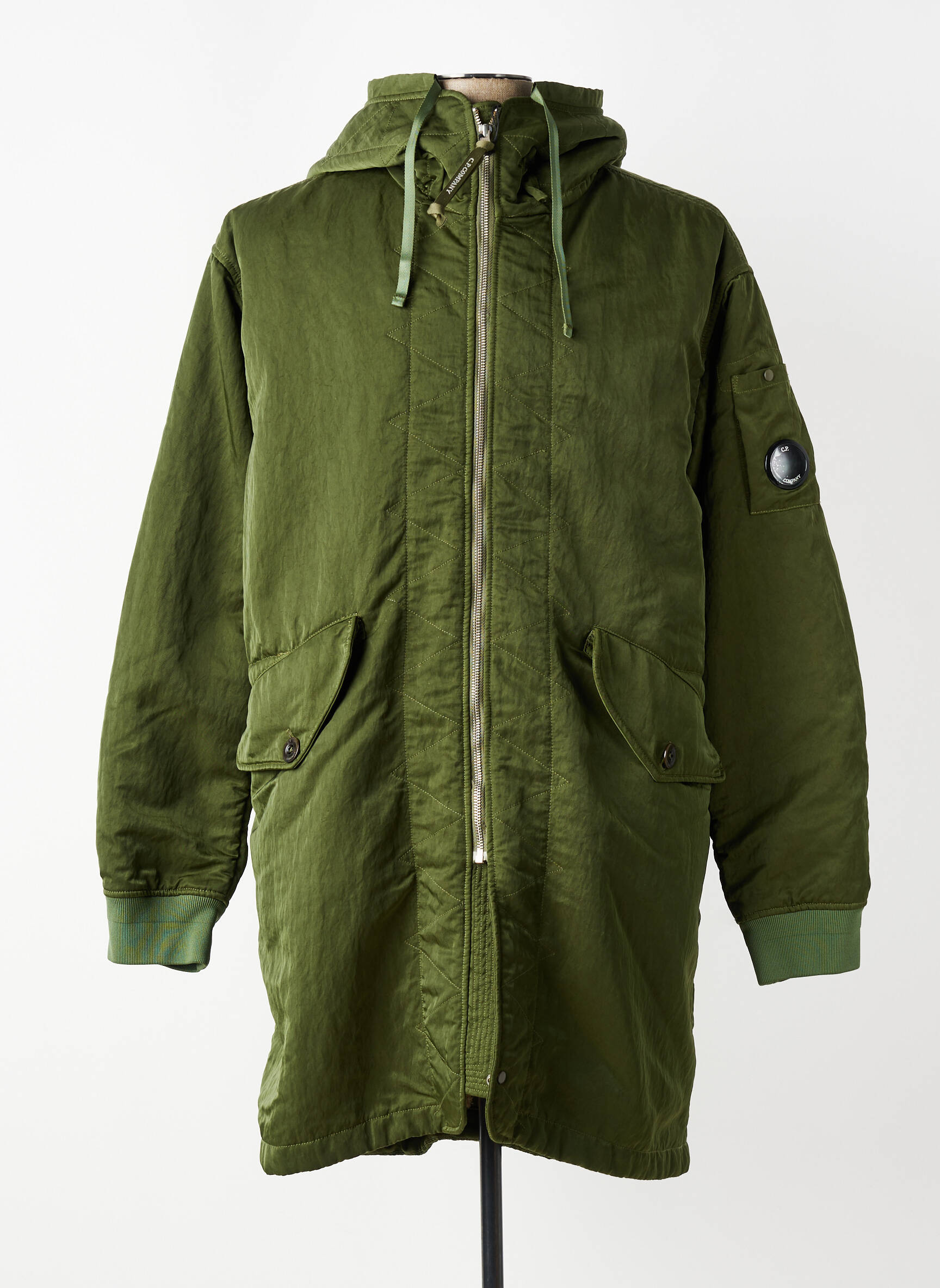 Parka ilgos rankovės su gobtuvu žalias C.P. COMPANY vyras