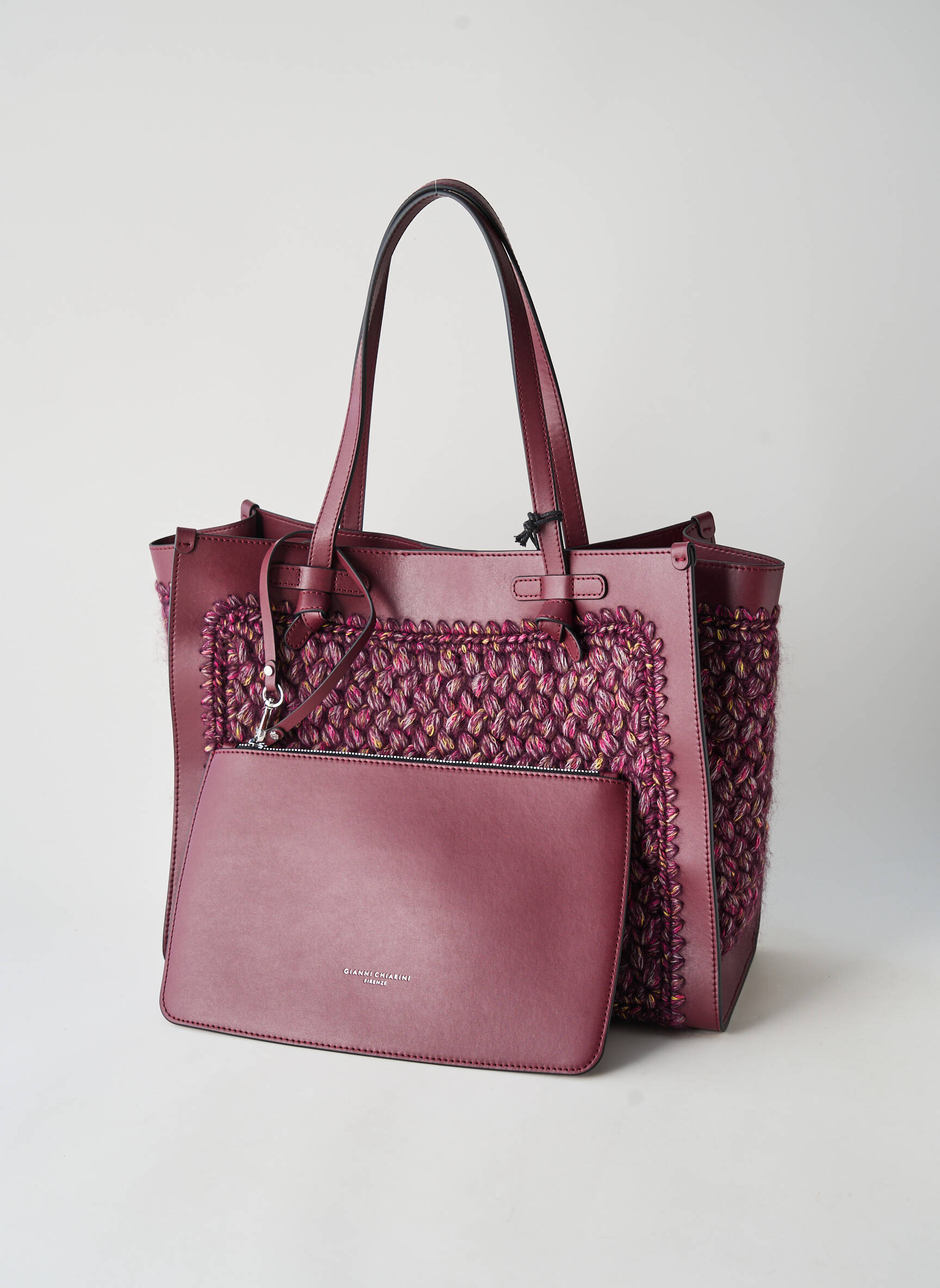 Krepšys sustiprintos siūlės stačiakampė forma violetinis GIANNI CHIARINI moteris