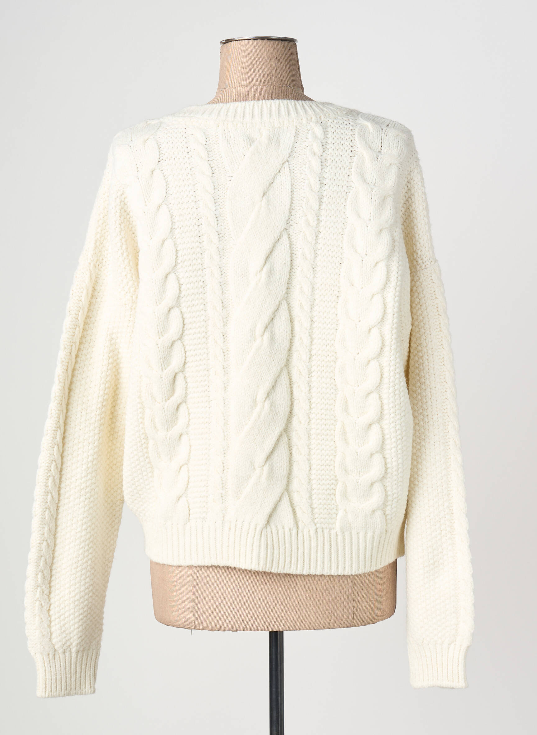 Ilgų rankovių liemenė apvalus kaklas baltas BANANA MOON moteris