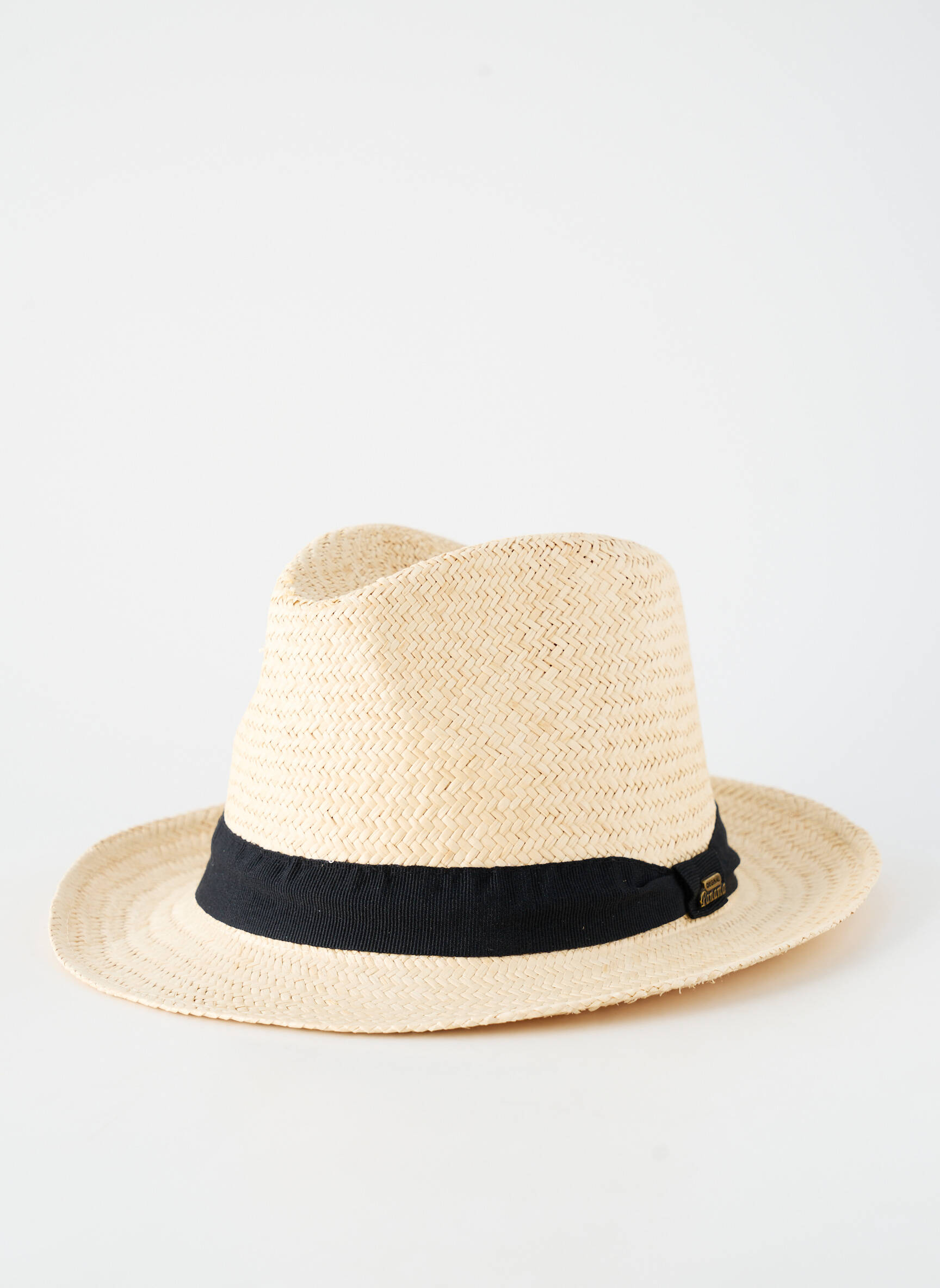 Skrybėlė šiaudinio skrybėlės forma juodas PANAMA HAT vyras