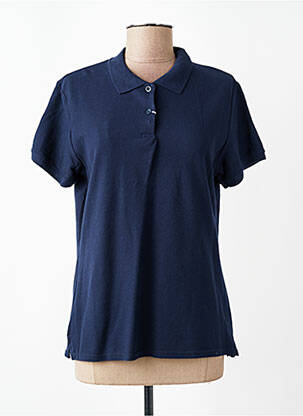 Polo centrinė iškirptė trumpas rankovės mėlyna FRUIT OF THE LOOM moteris