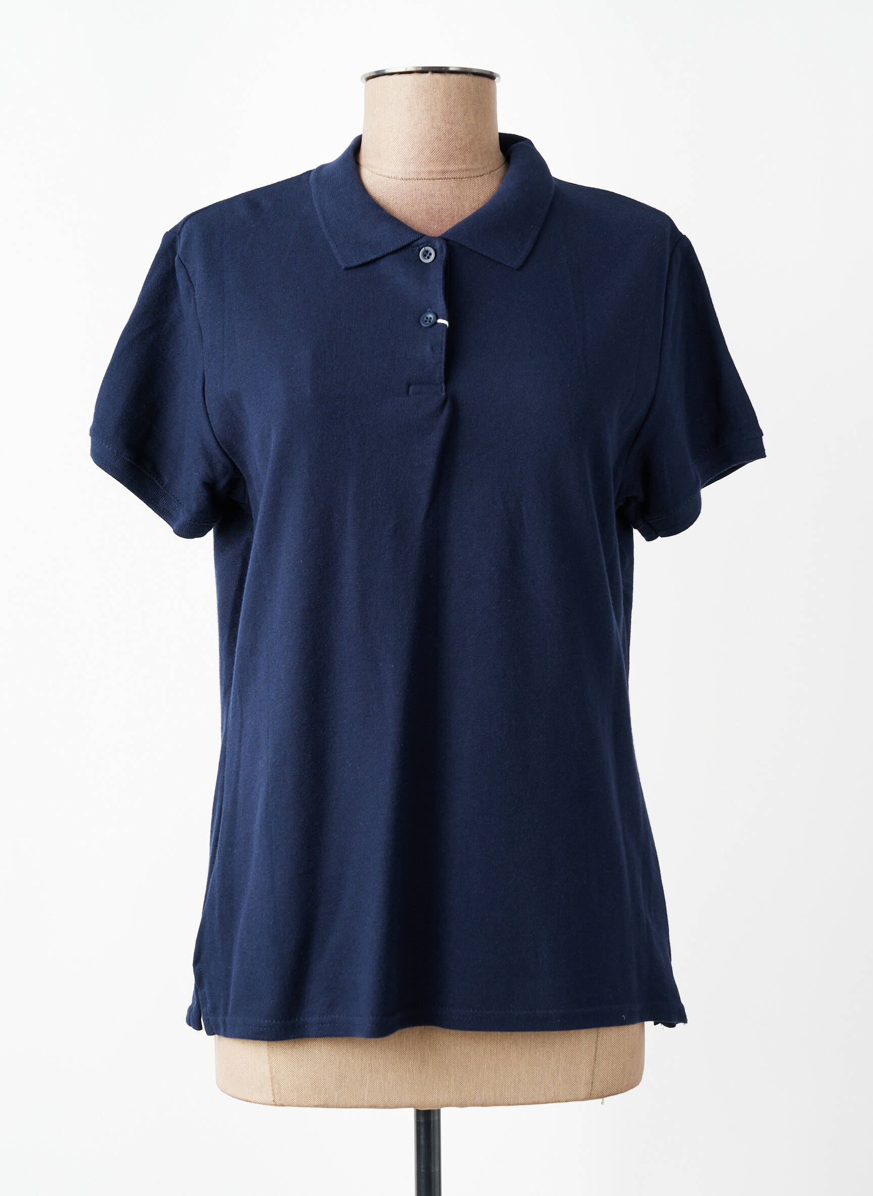 Polo centrinė iškirptė trumpas rankovės mėlyna FRUIT OF THE LOOM moteris