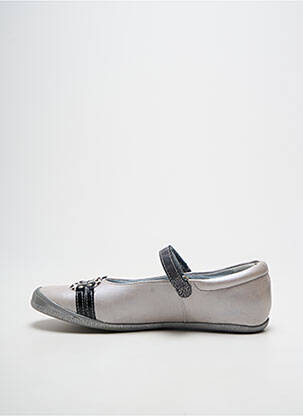 Balerinos velcro užsegimas plokščias kulnas iki 3 cm sidabrinė TTY moteris