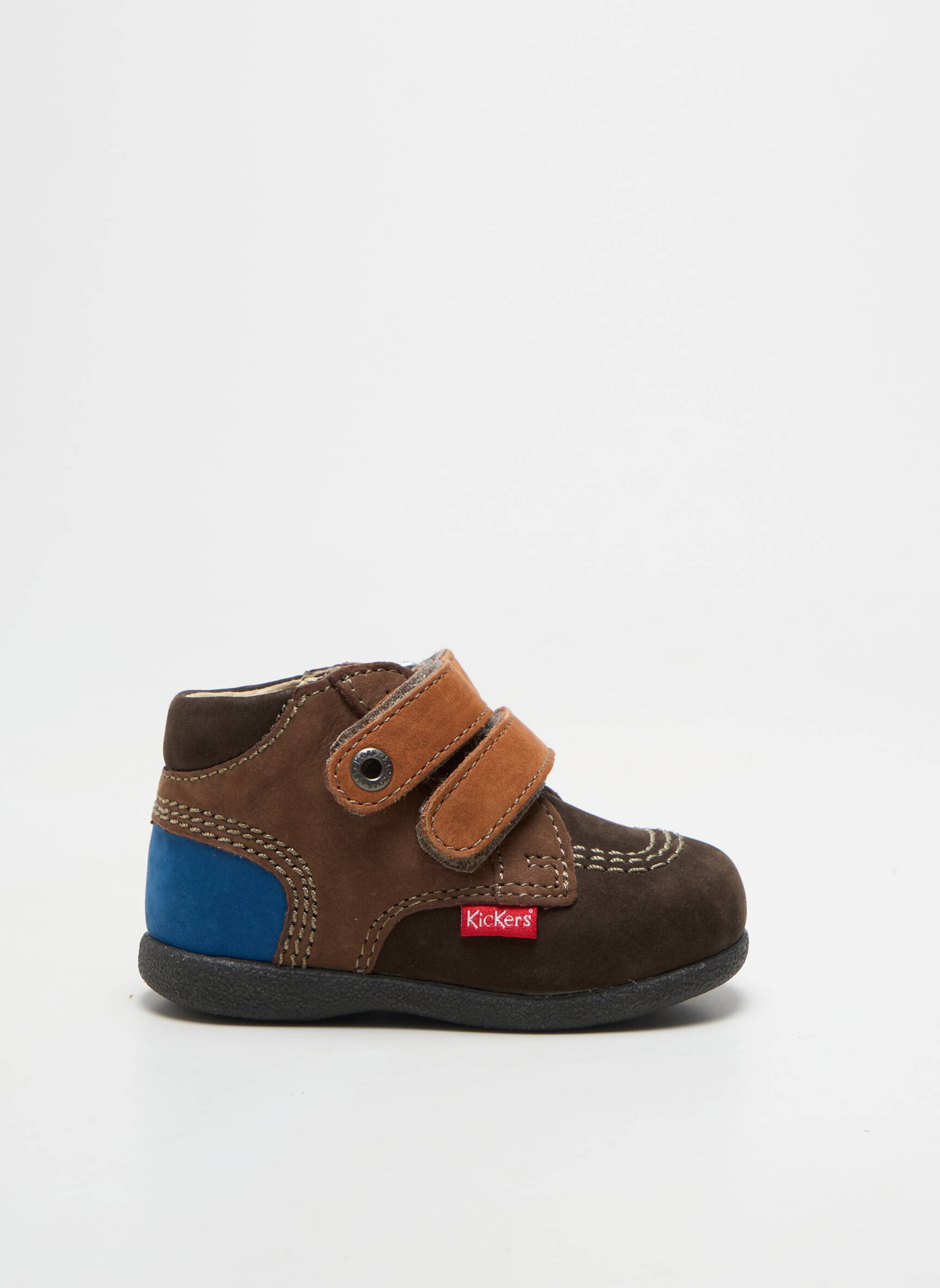 Bateliai velcro užsegimas apvalus mygtukas rudas KICKERS berniukas