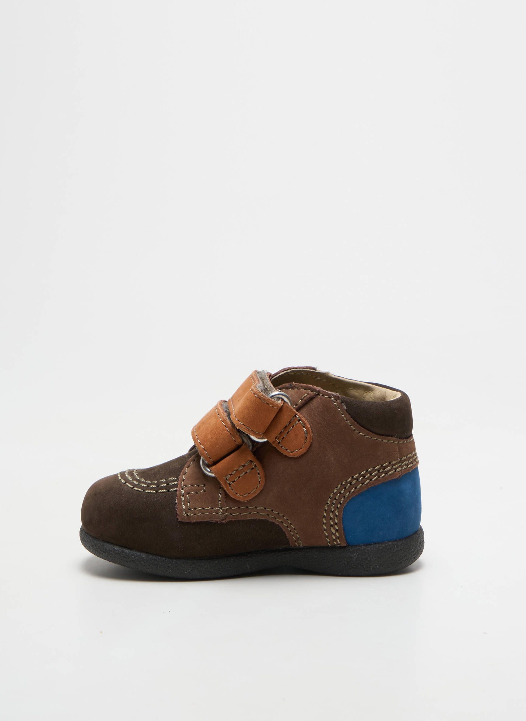 Bateliai velcro užsegimas apvalus mygtukas rudas KICKERS berniukas
