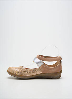 Balerinos velcro užsegimas plokščias kulnas iki 3 cm bežinis SWEET moteris