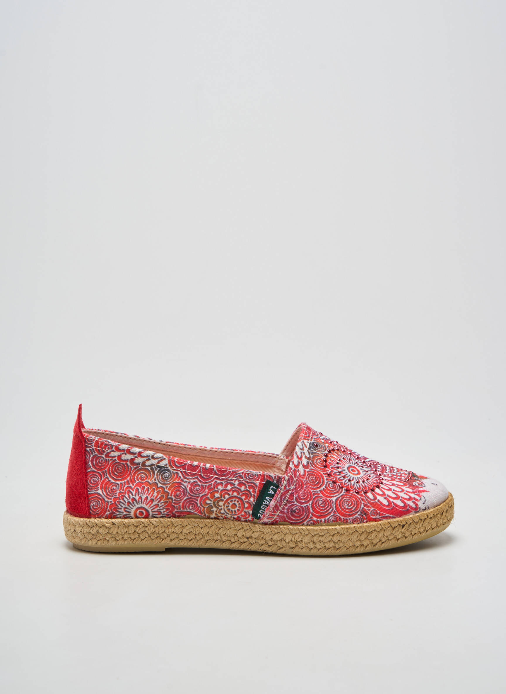 Espadrilės satino audinys plokščias kulnas iki 3 cm raudona LA VAGUE moteris