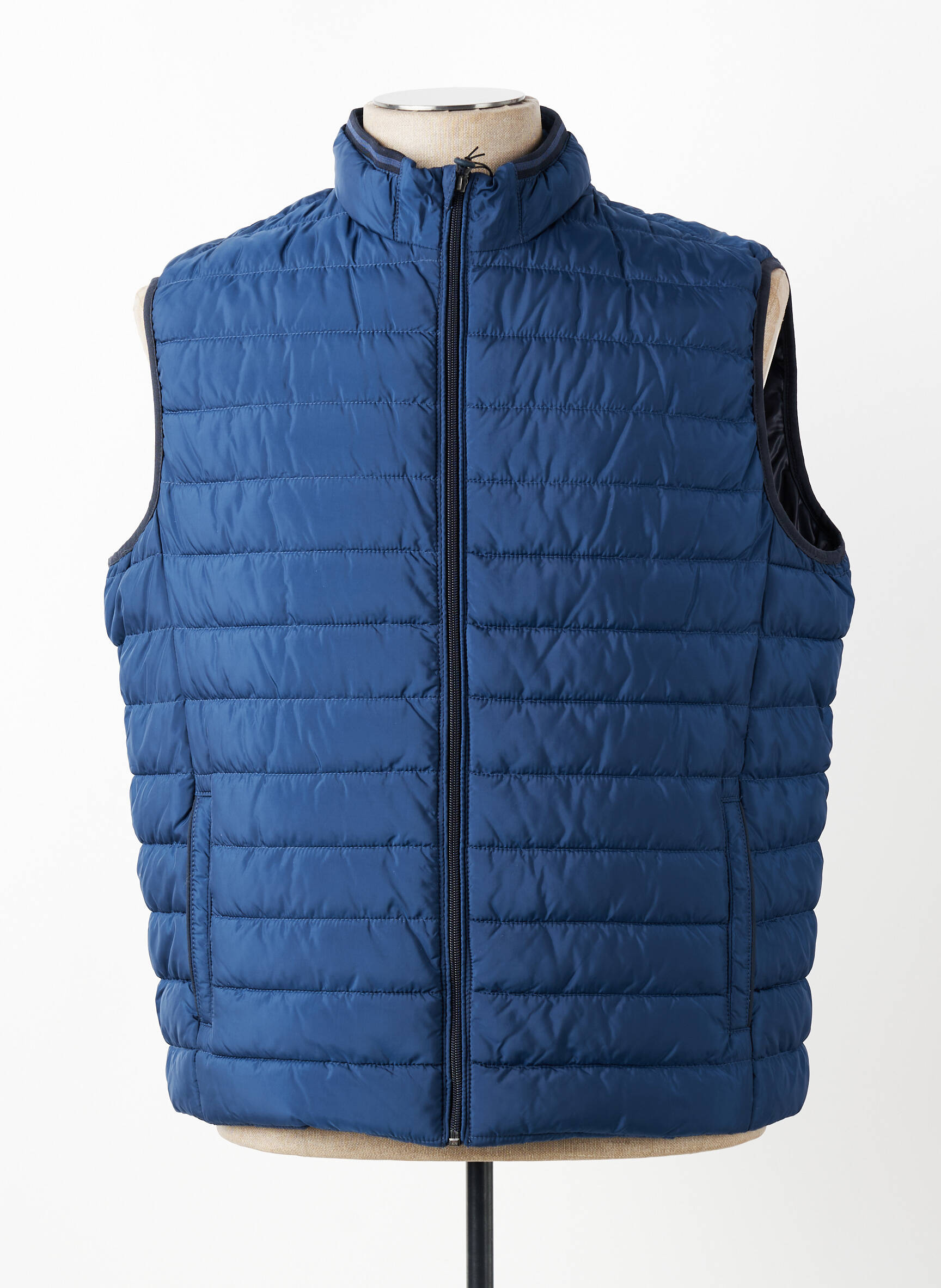 Pūkinė striukė kišenės be gobtuvų mėlyna CASUAL SPIRIT vyras