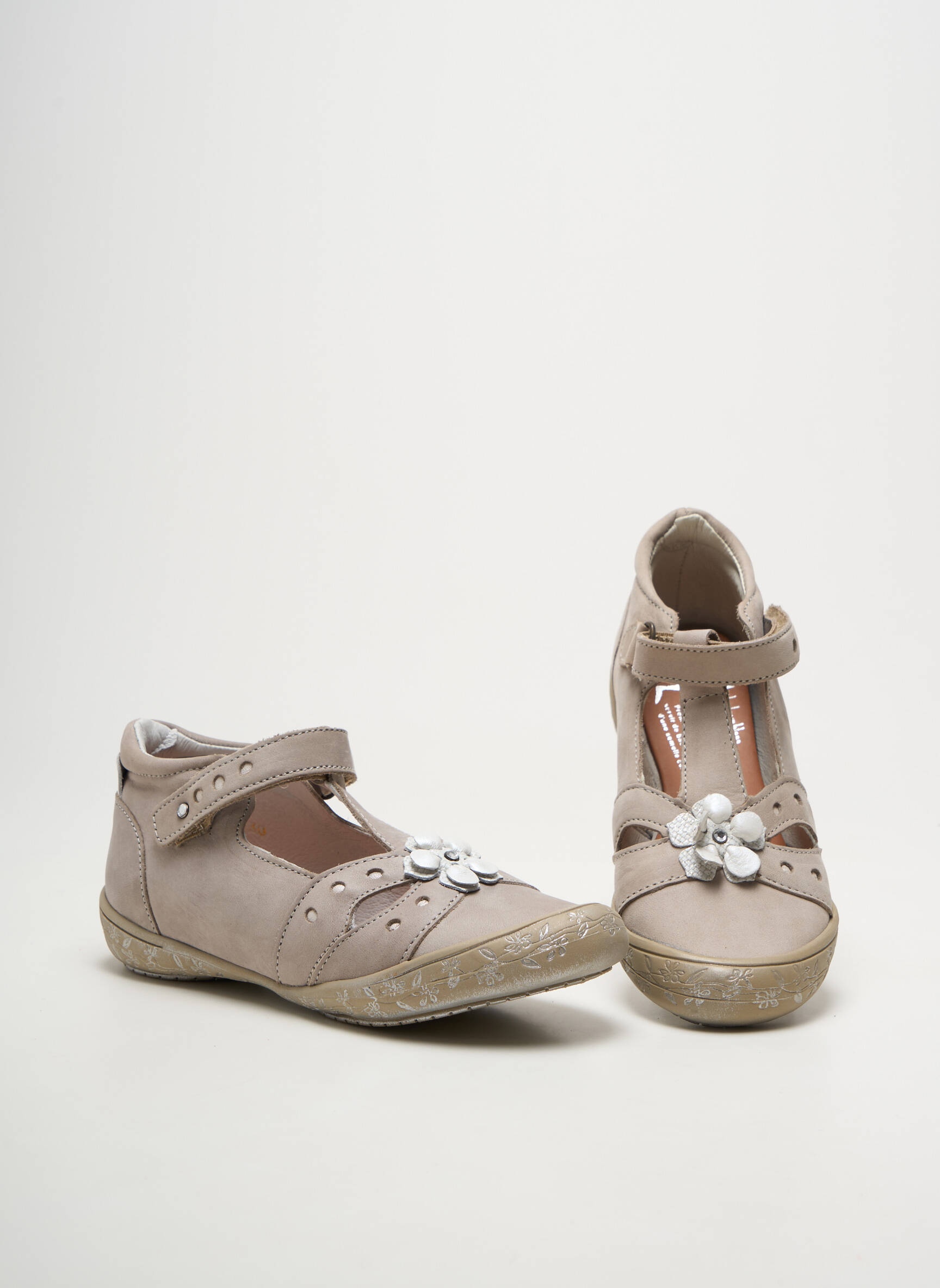 Bateliai velcro užsegimas apvalus mygtukas pilka LE LOUP BLANC mergina