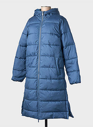 Pūkinė striukė kišenės su gobtuvu mėlyna INDI & COLD moteris