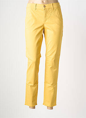 Chino kelnė uždarymas su užtrauktuku po mygtuku uždengimu normala dydis geltona HAPPY moteris